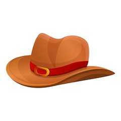 Cowboy hat icon. Cartoon of cowboy hat vector icon for web design isolated on white background