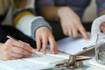 Young couple and their expenses