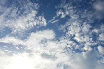 Blue sky white cloud white background. Beautiful sky and clouds in the afternoon.
