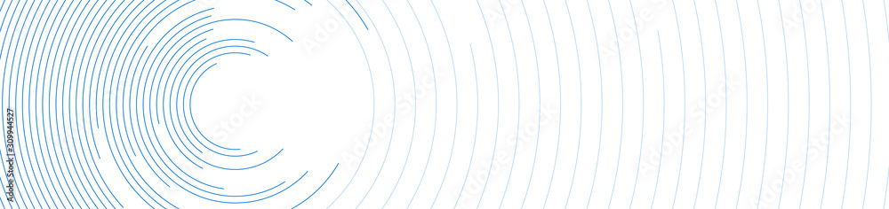 Poster blue circular lines abstract futuristic technology banner design. vector background