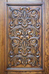 Wood pattern decorative bas-relief on the surface