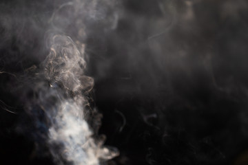 Smoke with a black background