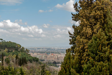 beautiful panorama of Rome, architecture and environment