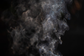 Smoke with a black background