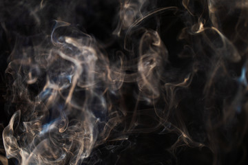 Smoke with a black background