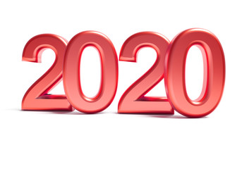 Red numbers of New Year 2020
