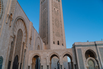 Hassan II Mosque, Exterior of Hassan 2 Mosque in Casablanca Morocco