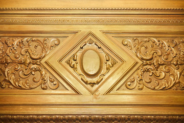 Wood pattern decorative bas-relief on the surface