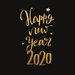Happy New year 2020 vector handwritten lettering and calligraphy