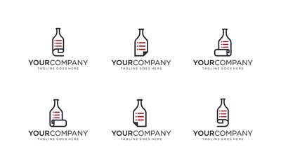 Creative bottle list logo designs concept	