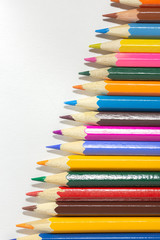 Colorful wooden pencils isolated on white background