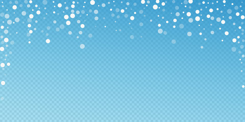 White dots Christmas background. Subtle flying sno