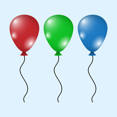 set of colorful  balloons  flat design style,