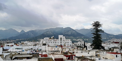 View on white city of Tetouan, North Morocco