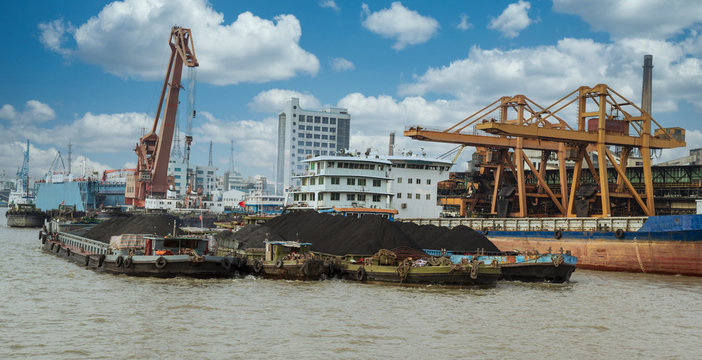Rare earth elements loaded on cargo ship in China