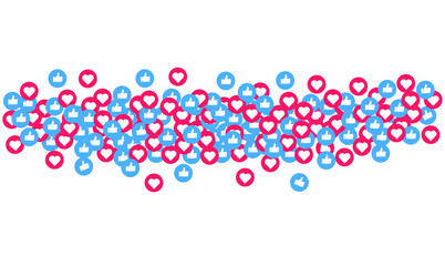 Thumbs up and heart icon on a white background. social media icon. vector illustration