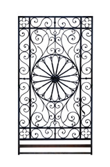 Old iron wrought  fence, door.