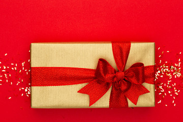 Creative layout made of christmas decor. Flat lay, top view.