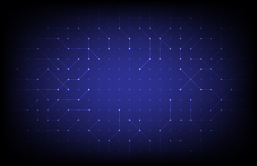 abstract technology background of blue connection line dots