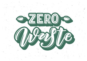 Naklejka premium Zero waste hand drawn lettering.