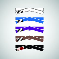 Brazilian Jiu Jitsu adult belts rank system.