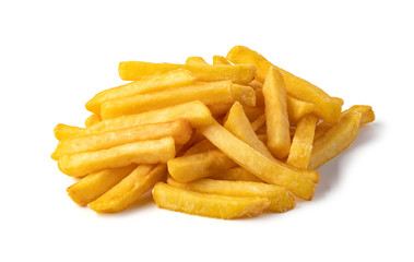 potato fry on white background