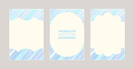 水彩のカードデコレーション：ブルー