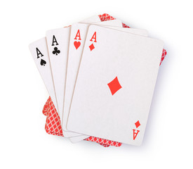 playing cards on white background