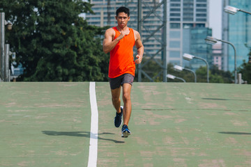 Obraz premium people doing exercises and warm up before running and jogging; Healthy lifestyle cardio together at outdoors