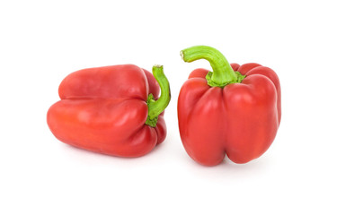 Red peppers on a white background