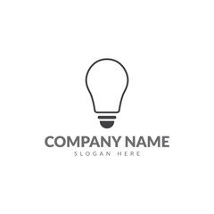 Light bulb line logo vector deign template
