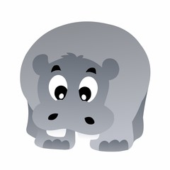 Fototapeta premium Illustration of Fat Hippopotamus Cartoon, Cute Funny Character, Flat Design