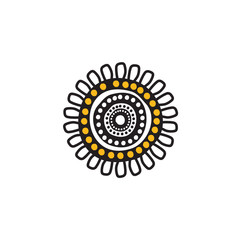 Aboriginal art dots painting icon logo design template