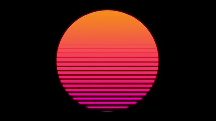 80s Retro Style Animated Sun Video Loop In Arcade Game Style