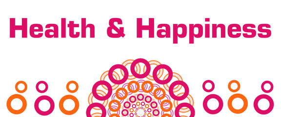 Health And Happiness Pink Orange Circular Rings Bottom 