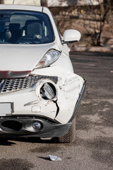 Car accident or accident. The front wing and the right headlight are broken, damage and scratches...