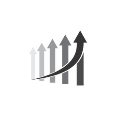 Up Arrow with chart logo design vector