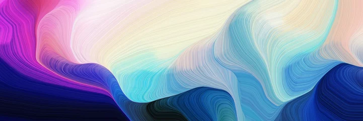 Wall murals Abstract wave horizontal colorful abstract wave background with midnight blue, light gray and moderate violet colors. can be used as texture, background or wallpaper