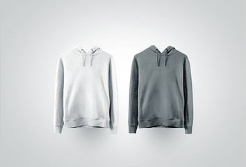 Blank white and gray sweatshirt mock up set