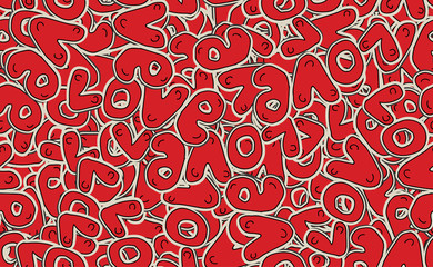 Seamless Valentine's day pattern. Template for printing on wrapping paper. Abstract background of red tint elements