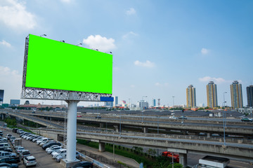 billboard blank Green screen for outdoor advertising poster