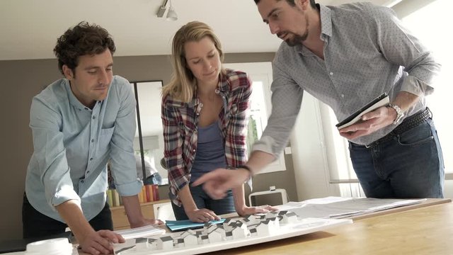 Team of architects working on project