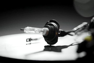 Xenon lamp on the table. appearance of a xenon lamp.