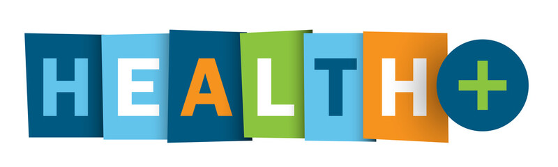 Fototapeta premium HEALTH colorful vector typographic banner