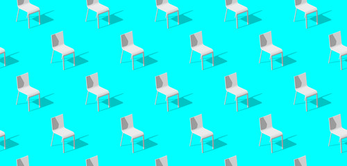 eps10. Seamless pattern of chairs with shadows on the floor. Vector background.