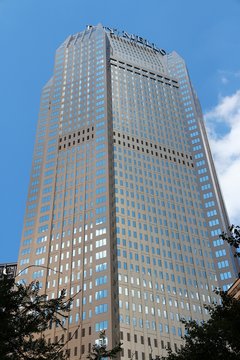 PITTSBURGH, USA - JUNE 29, 2013: Exterior view of BNY Mellon building in Pittsburgh. It is the 2nd tallest skyscraper in Pittsburgh at 725 ft (221 m).