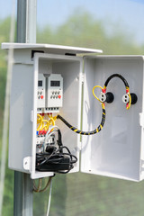 Electric encloser box in greenhouse 