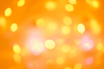 Yellow blurred abstract background lights, beautiful Christmas.