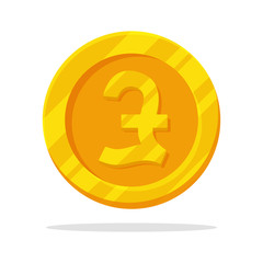 Money coin icon. Flat gold coin vector with currency symbol. isolate on white background.