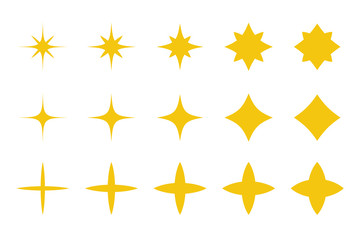 Sparkling star icon. Golden Star Spark Vector For decoration during the Christmas day.
